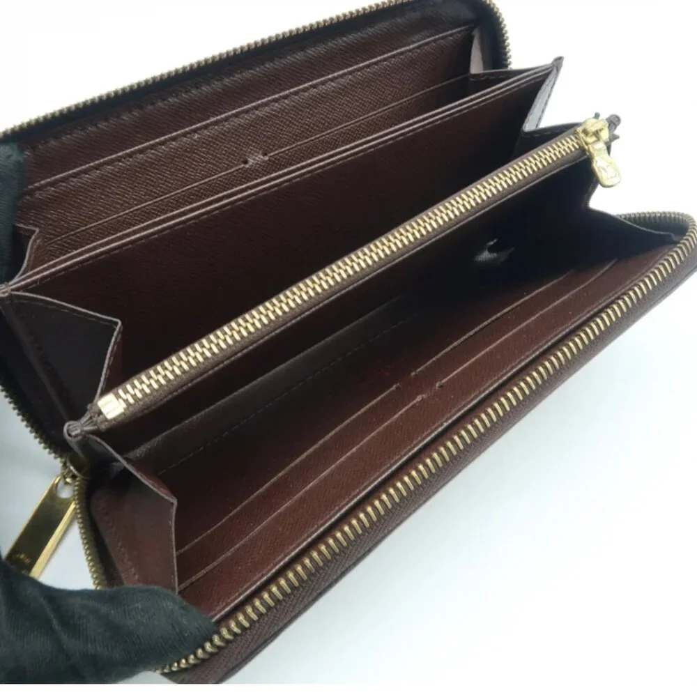 100% Authentic Louis Vuitton Zippy Brown Damier Ebene  leather Wallet - Picture 10 of 12